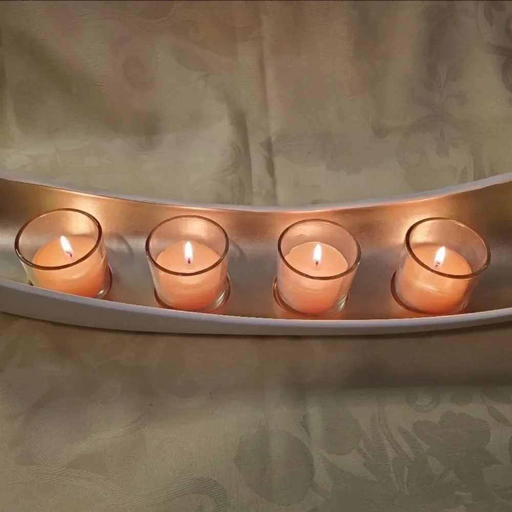 🩵NIB PartyLite White & Gold Embrace Centerpiece Candle Holder - Picture 12 of 12